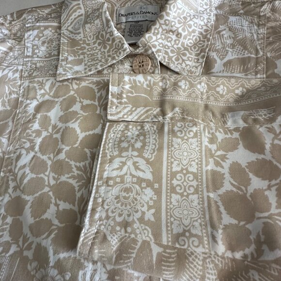 Drapers & Damons Womens Petites Beige Floral Print Jacket 3/4 Sleeve Button-Up 1 - Picture 10 of 12